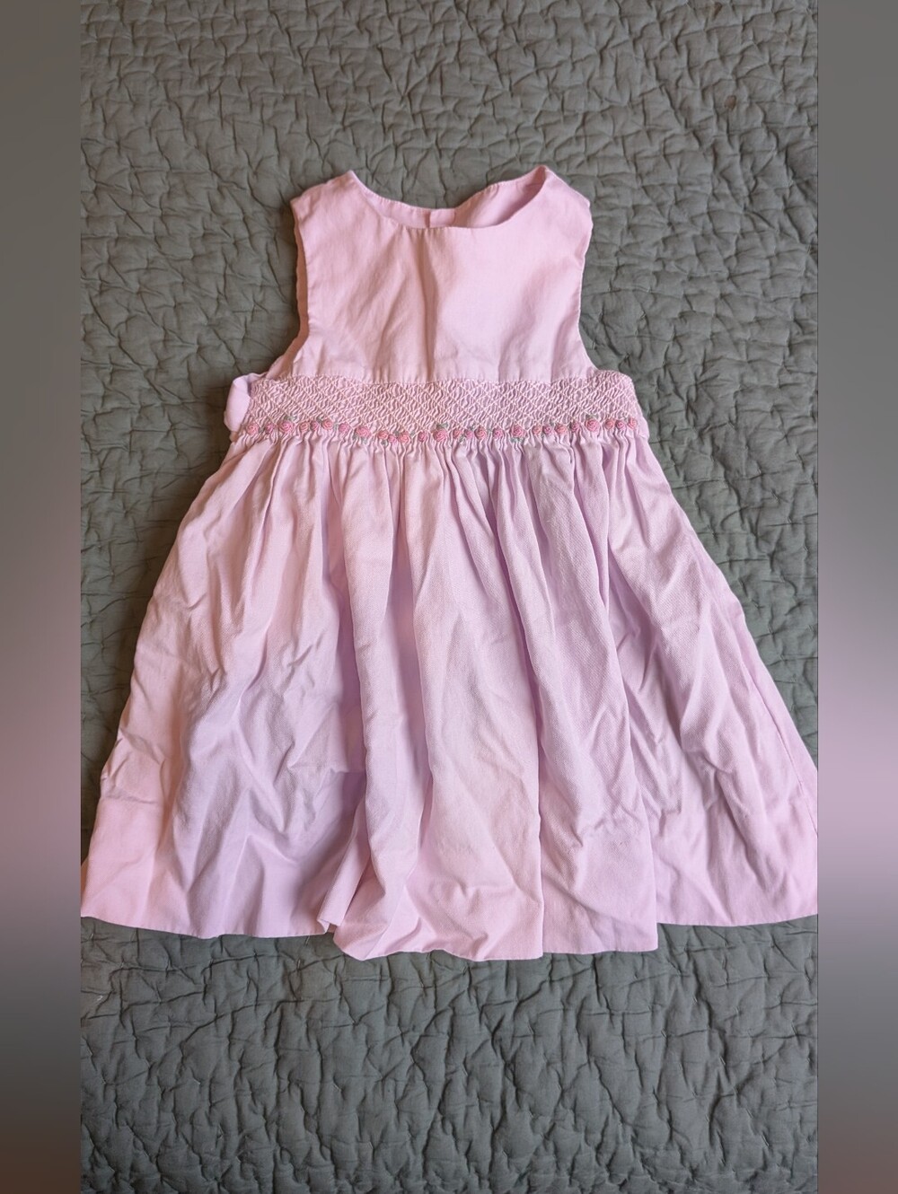 Jacadi Girls Pond Dress sleeveless Easter Roses